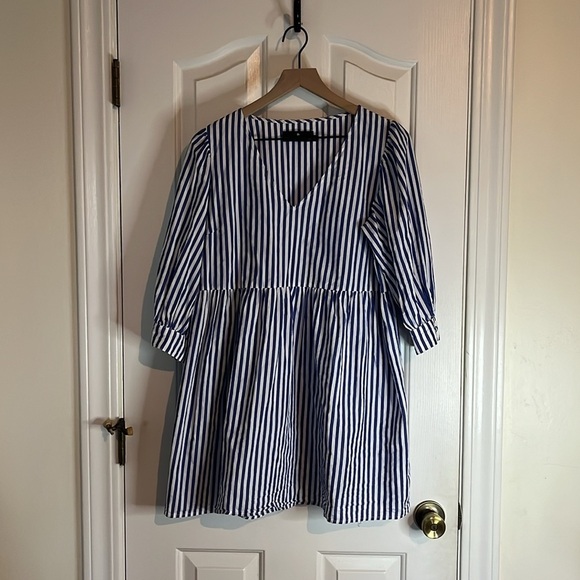 Tuckernuck X Pomander Place | Lizzie Dress Blue White Stripe Cotton Size Large - Picture 2 of 8